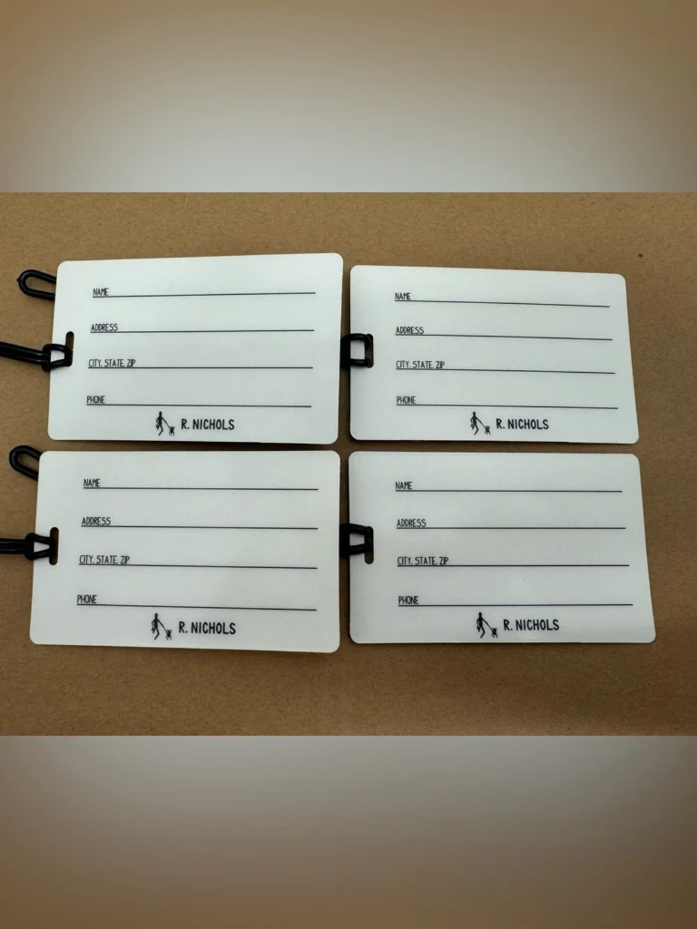 Set of 4 R. Nichols Luggage Tags - Doggies